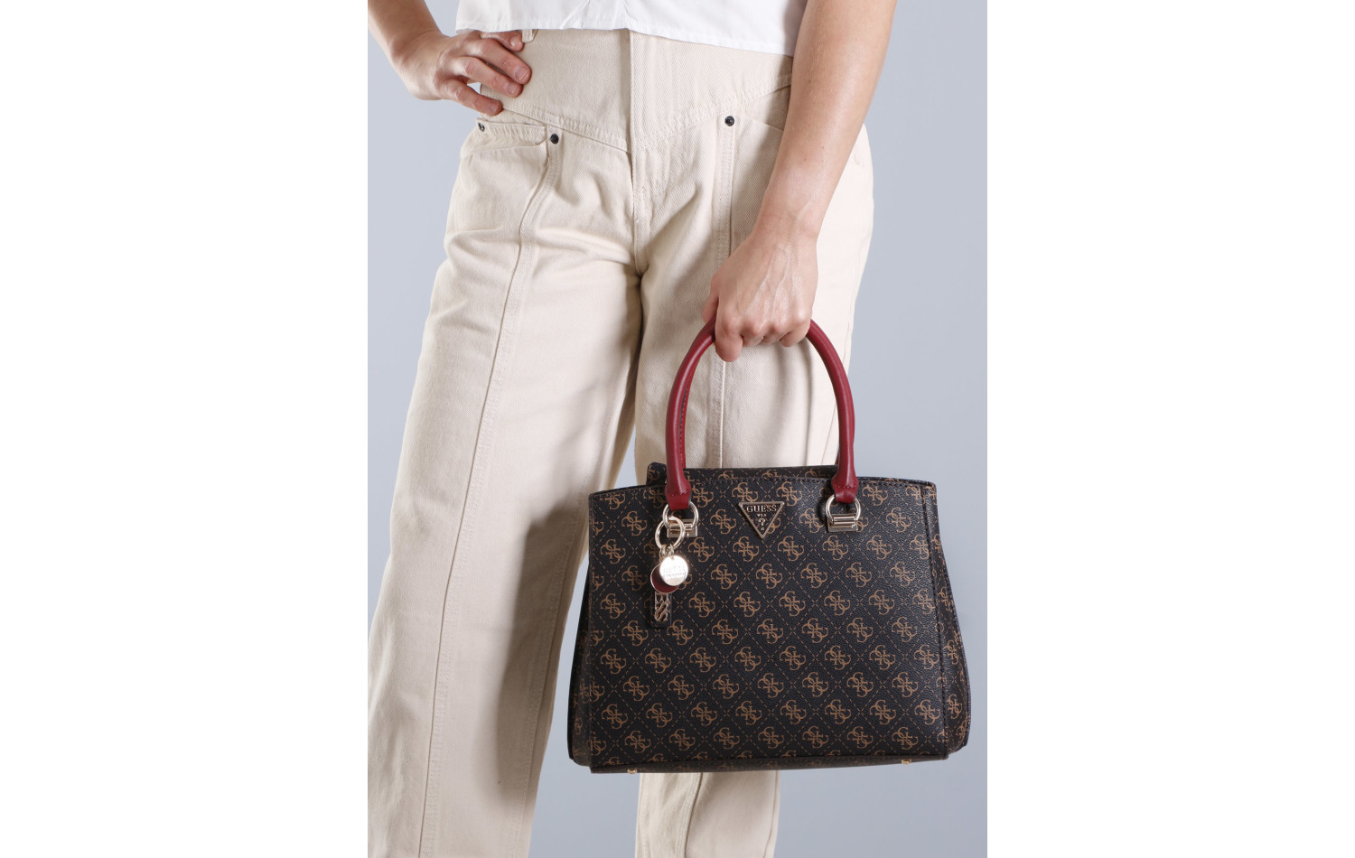 Guess aline society satchel clearance