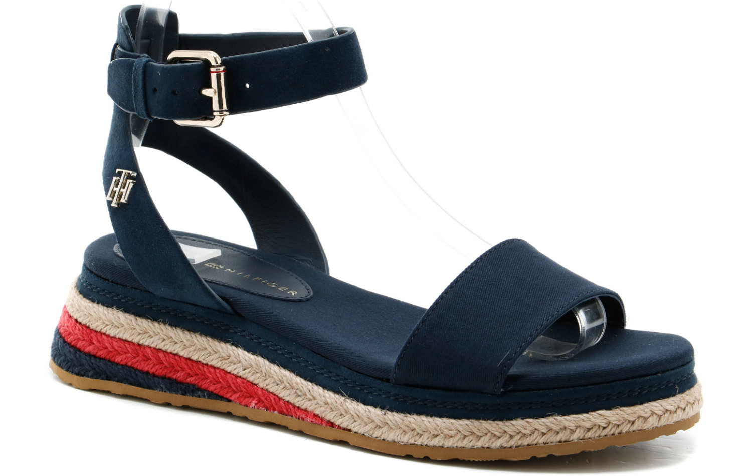 Sandały TOMMY HILFIGER COLORED ROPE LOW WEDGE SANDAL FW0FW06233