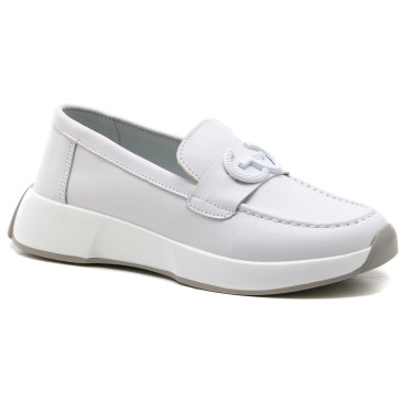 Damskie sneakersy ze skóry na grubej podeszwie klasyczne żółte