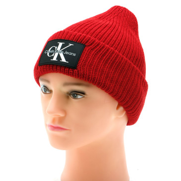 Czapki damskie CALVIN KLEIN JEANS-MONOGRAM-PEACH-BEANIE-K60K607383