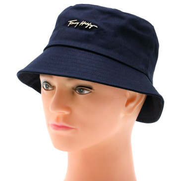 Czapki damskie TOMMY HILFIGER-SIGNATURE BUCKET HAT-AW0AW10056