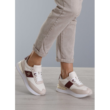 Sneakersy TOMMY HILFIGER TH ELEVATED FEMININE RUNNER GLD FW0FW07306